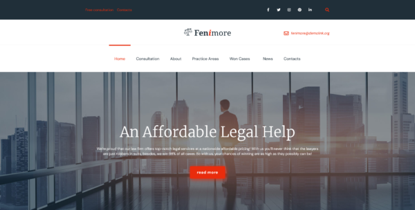 Premium Website Templates - Fenimore - WordPress тема для юридических фирм